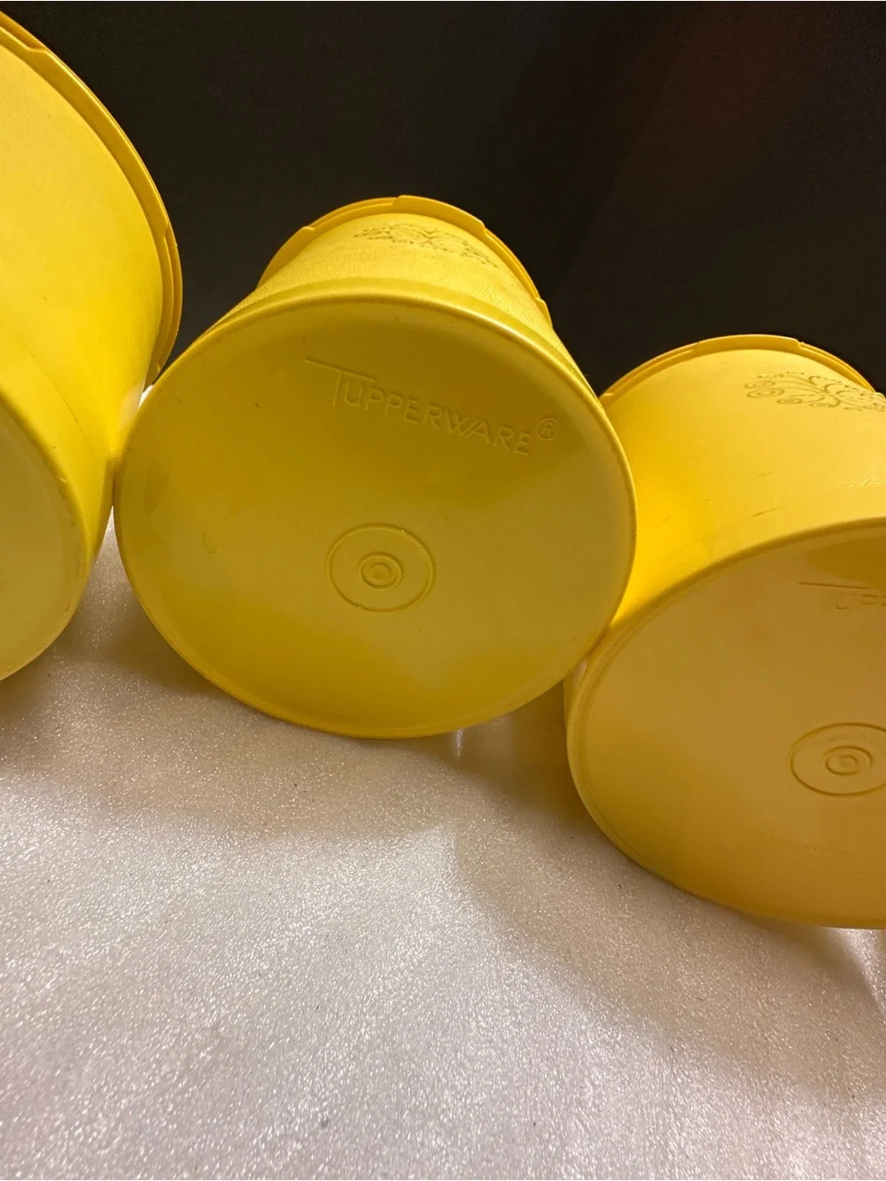 Tupperware Bright Yellow Plastic Canisters Set of 4